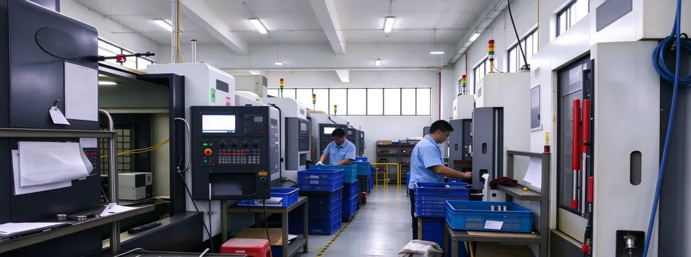 CNC machining workshop at Aunov Tech