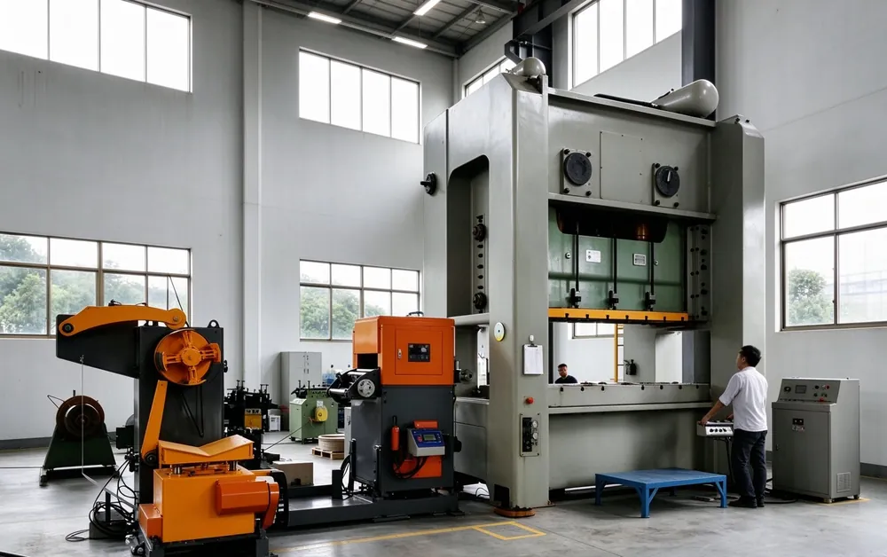 Hydraulic press line drawing motor housings at Aunov Tech
