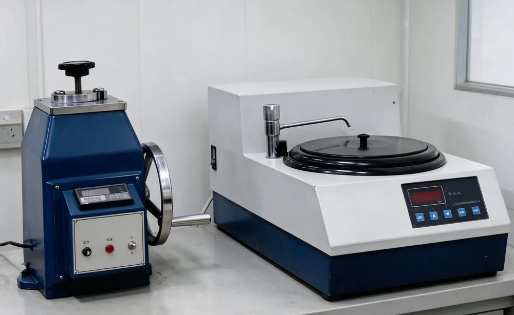 Metallographic sample mounting and polishing lab