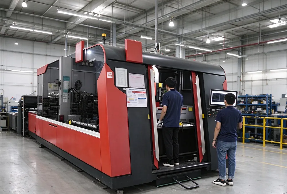 Blanking press cutting flat blanks