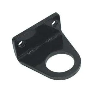 Black Powder-Coated L Bracket with Round Bore