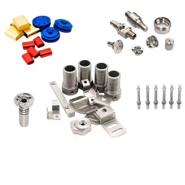 Assorted CNC Machined Fittings with Plastic Caps and Pins