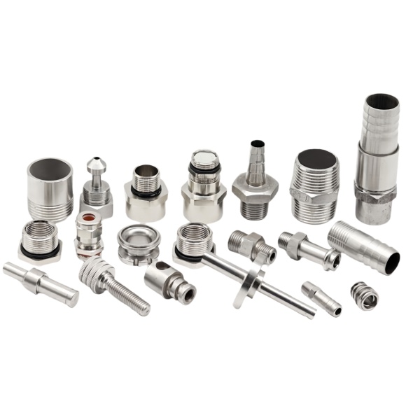 Assorted Stainless Steel CNC Machined Fittings and Barbs