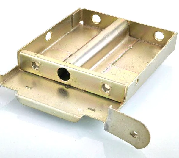 Zinc-Plated Stamped Housing Bracket with Curved Tab