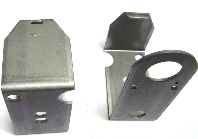 Galvanized Stamped Brackets with Circular Cutouts