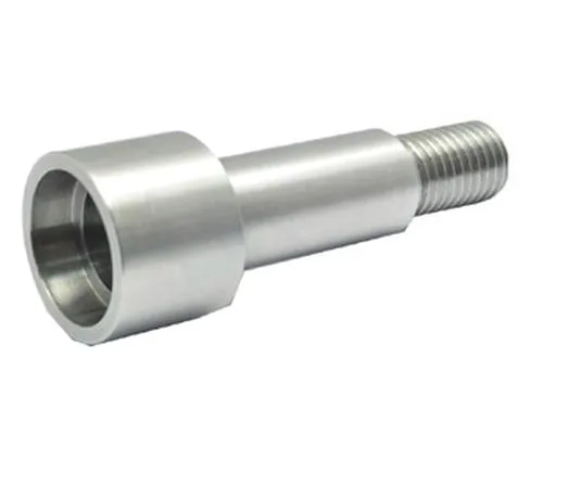 Steel Stepped Shaft with Threaded End and Bore