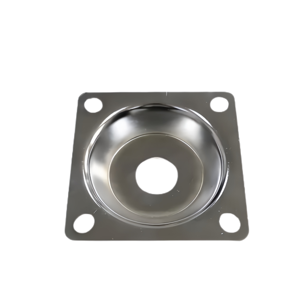 Stainless Steel Deep Drawn Square Dish with Center Hole