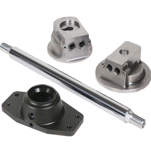 Steel Shaft with CNC Machined Pump Housings and Bases